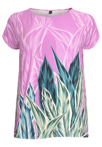 Shirt cap sleeves AMAZONIA - pink - #1