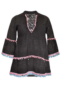 Tunic ruffled LACE - black - #4