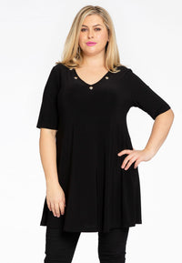 Tunic wide bottom big studs DOLCE - black - #2