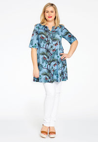 Tunic wide bottom PAPILLON - blue - #1