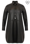 Blouse-dress FAUX LEATHER - black - #3