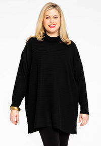 Pullover high neck RIB - black - #1