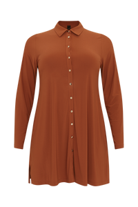 Blouse gold buttons DOLCE - mid brown - #3