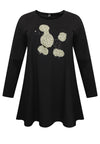 Tunic wide bottom POODLE - black - #4