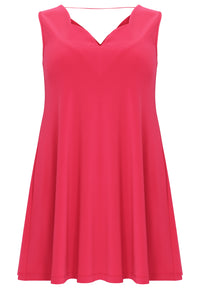Singlet wide bottom V-neck DOLCE - pink - #3