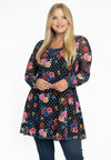 Tunic wide bottom FLOWERDOT - black - #2