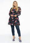 Tunic wide bottom FLOWERDOT - black - #1