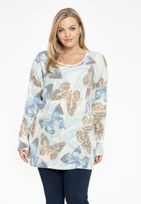 Pullover square BUTTERFLY - white - #1