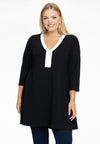 Tunic wide bottom V-neck BUBLÉ - black - #2