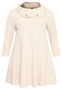 Tunic wide bottom chain collar DIAGONAL - mid brown - #4