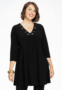 Tunic wide bottom ribbon DOLCE - black - #2