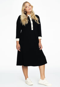 Dress contrast collar DIAGONAL - black - #2