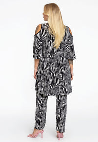 Tunic cold shoulder ZEBRA - black - #3
