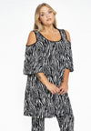 Tunic cold shoulder ZEBRA - black - #2