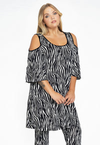Tunic cold shoulder ZEBRA - black - #2