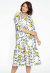 Dress ruffled bottom LEMON - white - #2