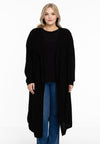 Cardigan drape neck cashmere - black