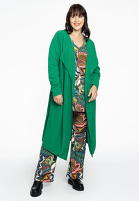 Cardigan drape neck cashmere - green - #2