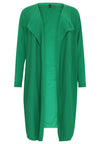 Cardigan drape neck cashmere - green - #4