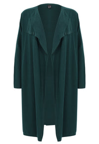 Cardigan drape neck cashmere - dark green - #4