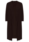 Cardigan drape neck cashmere - brown - #4