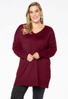 Pullover wide V-neck - red - #2