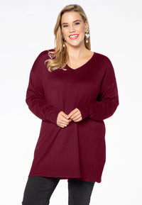 Pullover wide V-neck - red - #2