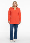 Pullover polo collar - orange