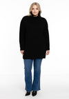 Pullover high neck rib - black