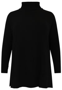 Pullover high neck rib - black - #4