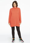 Pullover high neck rib - orange
