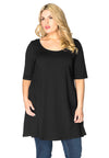 Tunic wide bottom VISCOSE - black