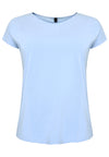 T-shirt cap sleeves COTTON - light blue - #4