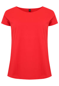 T-shirt cap sleeves COTTON - red - #4