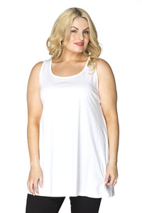 Singlet flare COTTON - white - #1