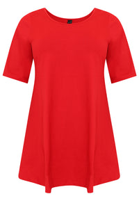 Tunic wide bottom COTTON - red - #4