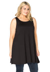 Singlet wide bottom VISCOSE - black