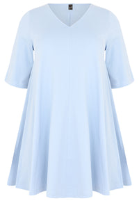 Tunic Swing short sleeve COTTON - light blue - #4