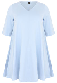 Tunic Swing short sleeve COTTON - light blue - #4
