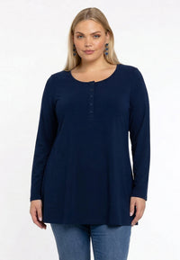 Tunic flare buttons COTTON - blue - #1