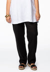 Trousers waist cord LINEN - black