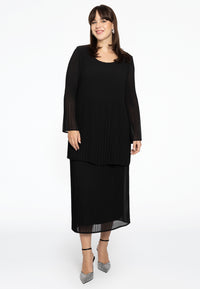 Tunic irregular plissé - black - #1