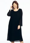 Dress irregular pleats - black - #2