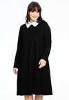 Dress contrast collar INTERLOCK - black - #2