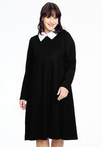 Dress contrast collar INTERLOCK - black - #2