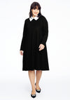 Dress contrast collar INTERLOCK - black - #1