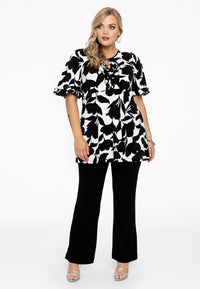 Tunic flare frilled sleeves VITTORIA - white - #1