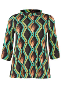 Shirt A-line Turtle Neck GATSBY - brown - #4