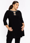 Tunic wide bottom beads DOLCE - black
