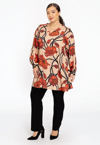 Tunic wide bottom PAPAVERO - red - #2
